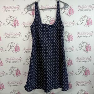 Versailles dress paisley circles dots Elegant Navy Patterned Midi Dress vintage